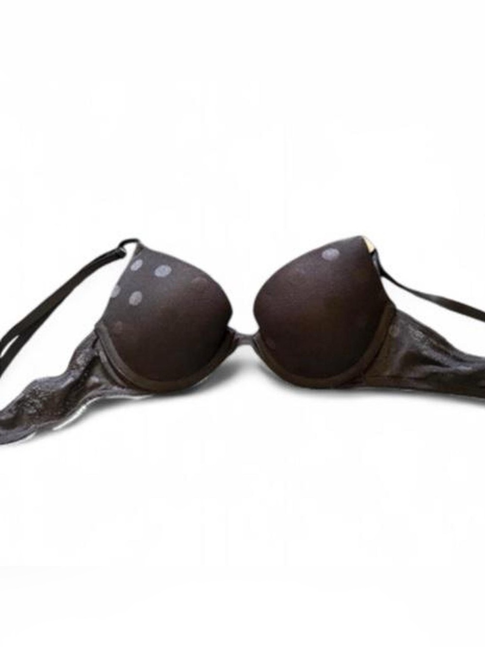 Victorias Secret Pink Push Up Bra 34AA Black with Polka Dots